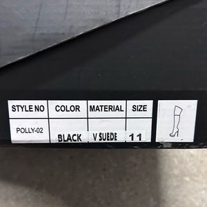 Black suede thigh high boots